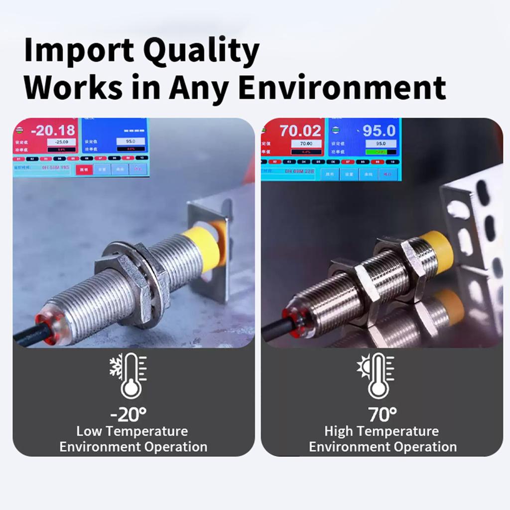 M12 3 Wire Inductive Proximity Sensor DC10-30V NPN PNP NO NC 2m Cable Metal Switch