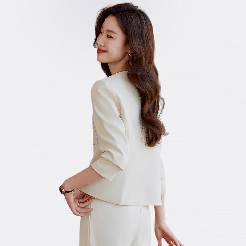 Women's Elegant Short Blazer & Straight Pants Set