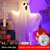 Haunted House Decor Halloween White Hanging Ghost Lights Horror Flying Ghost Props Glowing Spooky Ornaments for Halloween Party Outdoor Yard Decor
