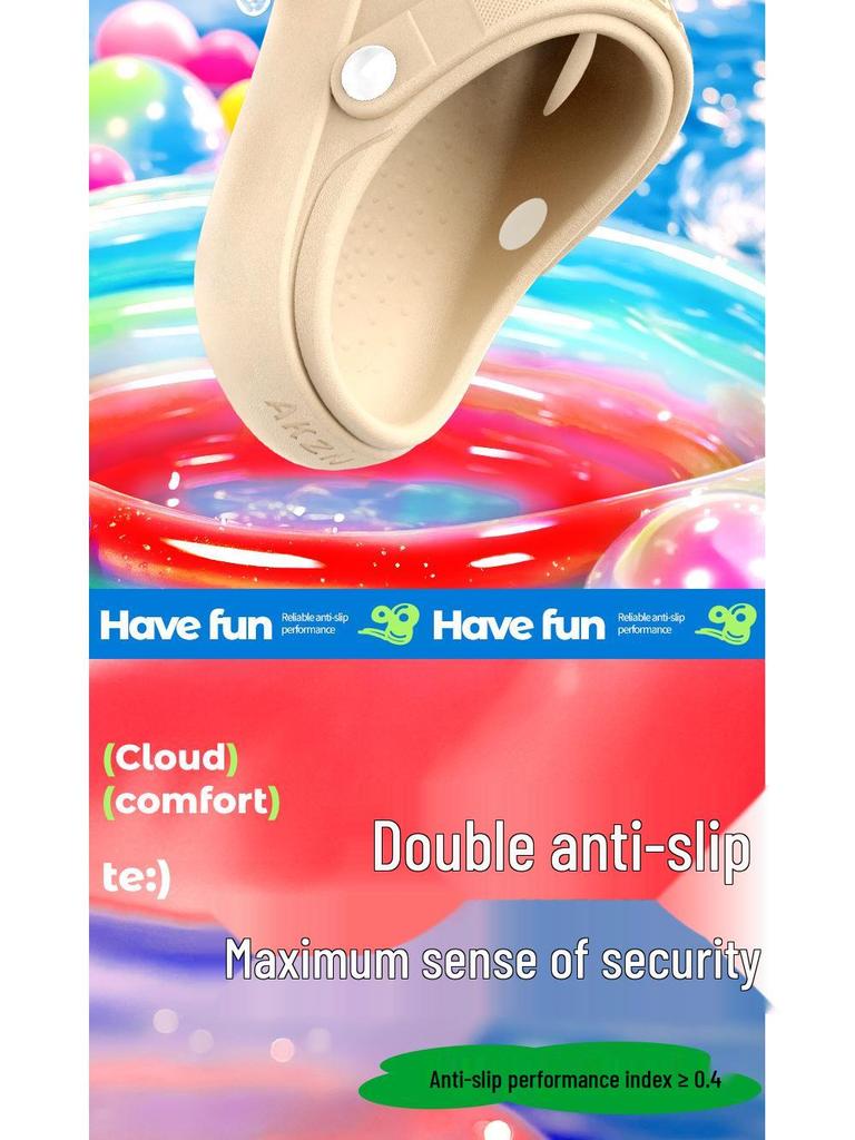 Dětské dřeváky léto 2024: Protiskluzové dvoucestné sandály s tlustou podrážkou pro chlapce - Venkovní oblečení