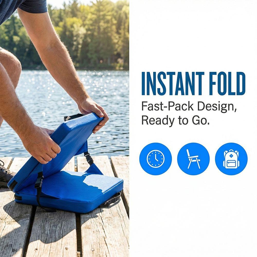 Soft Sponge Cushion Foldable Camping Chair Thick Cotton Backrest Seat Mat  Boats Use