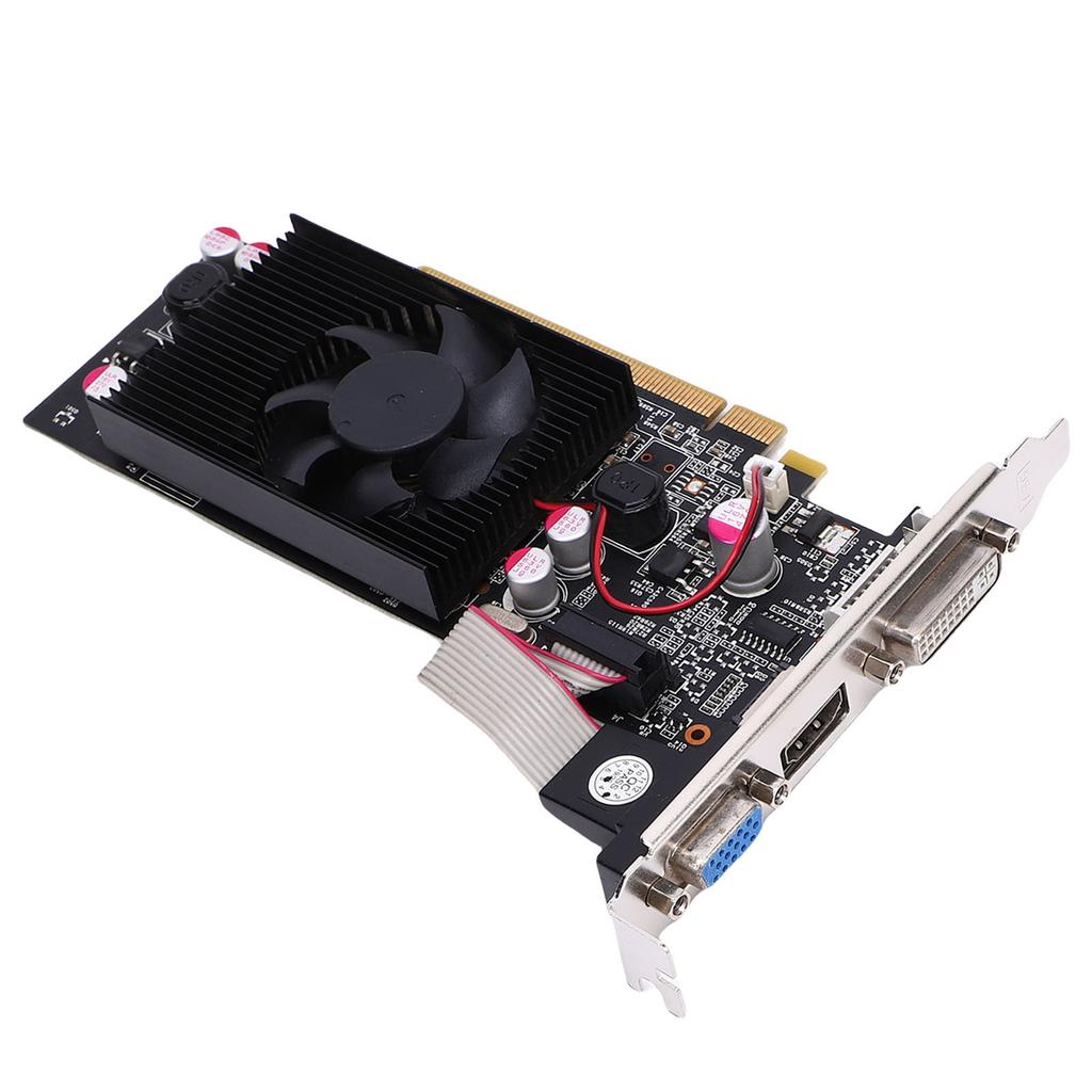 GT 610 1GB GDDR3 Graphics Card High Speed 1000MHz PCIe 2.0 X16 Video Graphics Card with Silent Cooling Fan for PC