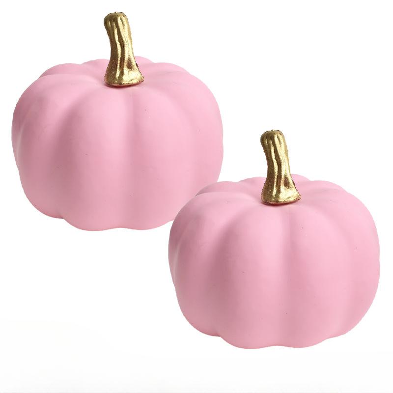 2Pcs Artificial Pumpkin Set, Faux Pumpkin Simulation Pumpkin Model, Decorative Fake Pumpkin for Halloween Thanksgiving Table Centerpiece