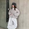 Zipper Buns New Winter Versatile Loose Short Stand-up Collar Casual White Duck Down Jacket Women