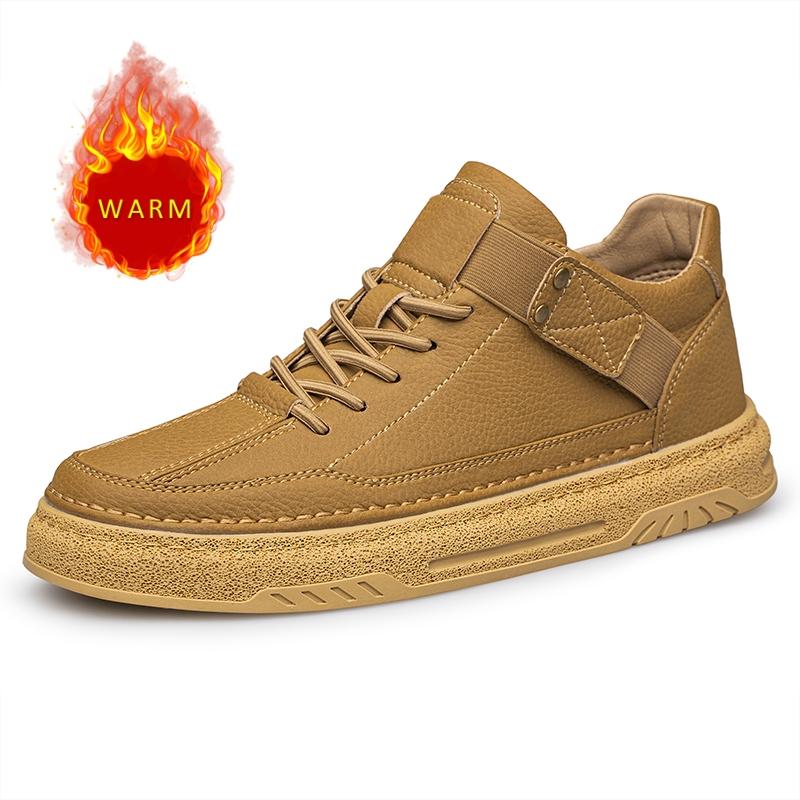 Italian New Men's Genuine Leather Casual Shoes Thick Sole Durable Men's Workwear Shoes Outdoor High Quality Mountaineering Shoes
