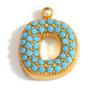 Capital A-Z Initial Letter Pendants Pave Blue Synthetic Stone Minimalist Jewelry Charm for DIY Craft Accessory