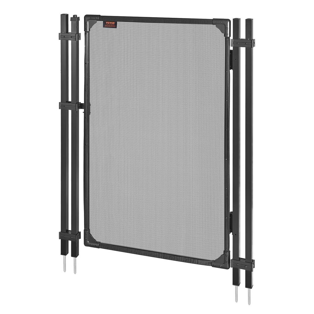 Pool Fence Gate, 1.2 x 0.75 m Inground Swimming Pool Fences Gate, Outdoor Security Fencing Door Kit with Self-Closing and Self-Locking Design, 352 gsm
