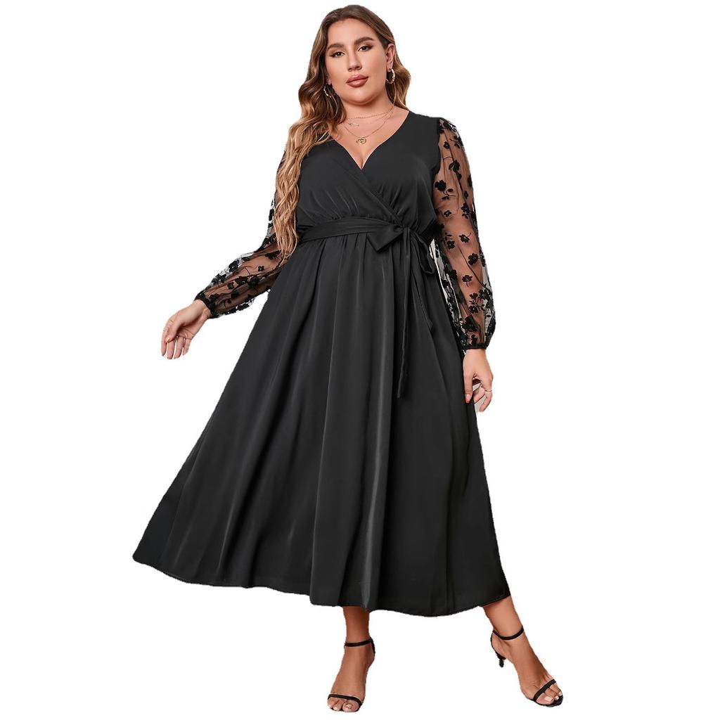 New Style Fashion Long Sleeve Loose Large Size Women's Dress