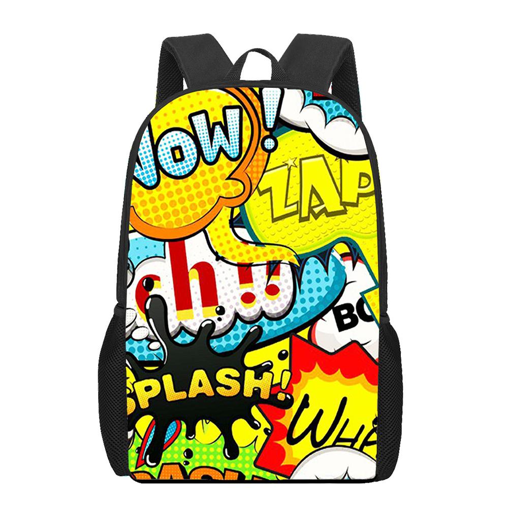Anime Graffiti Sticker Pattern Children School Bag Girls Boys Casual Book Bag Teenager Daily Backpack Woman Men Travel Rucksacks