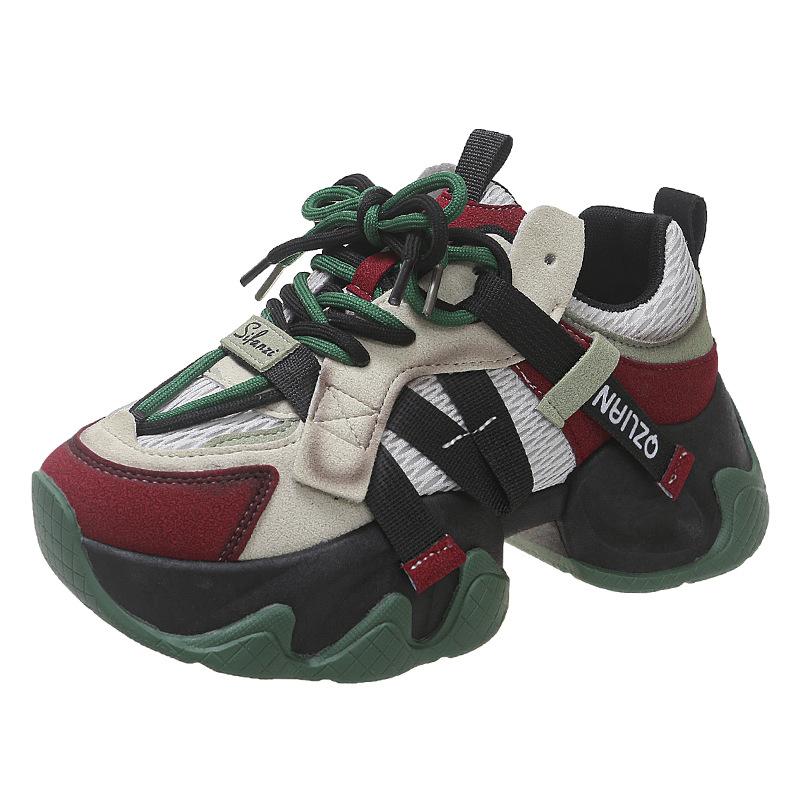 Platform-soled Dad Shoes Color Matching Breathable Mesh Shoes Women's Shoes 2025 Autumn New Sports and Leisure Shoes Versatile Trendy Shoes