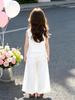 Korean Style Girls' Sleeveless Set - Summer 2026: Lace Trim Vest & Wide Leg Bloomers for Medium and Large Children