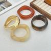 IngeSight.Z Trendy Exaggerated Acrylic Resin Wide Bangles Women Hip Hop Gold Color Geometric Heavy Metal Bangle Bracelet Jewelry