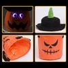 Halloween Candy Basket with LED Light Pumpkin Candy Bags for Thanksgiving Party
