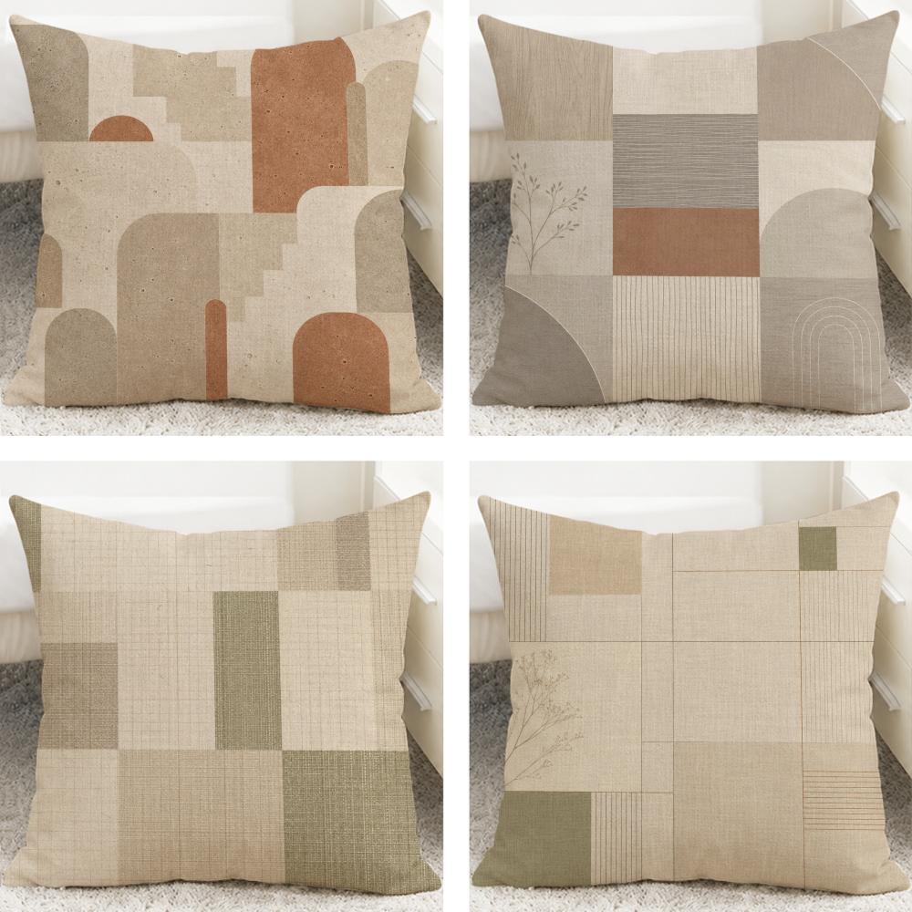Stil Japandi Nordisch Natürliche Textur Kissenbezug Kissenbezüge Natürlicher Leinen Atmungsaktiv Sofa Schlafzimmer Dekor Kissenbezug