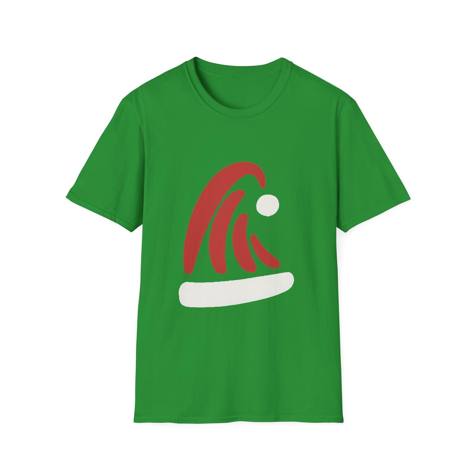 Unisex Softstyle T-Shirt Mens Womens Tees Top Brush Stroke Santa Hat Minimalist Christmas Cheer M