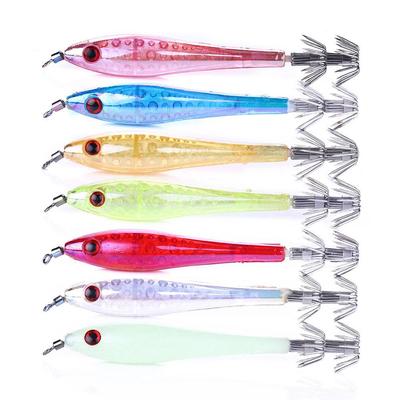 5 SZTUK/PARTIA Krewetki Jigs Squid Jigging Squid Hook 9.5 CM 6g Pstrąg Przynęta Luminous Krewetki Squid Lure