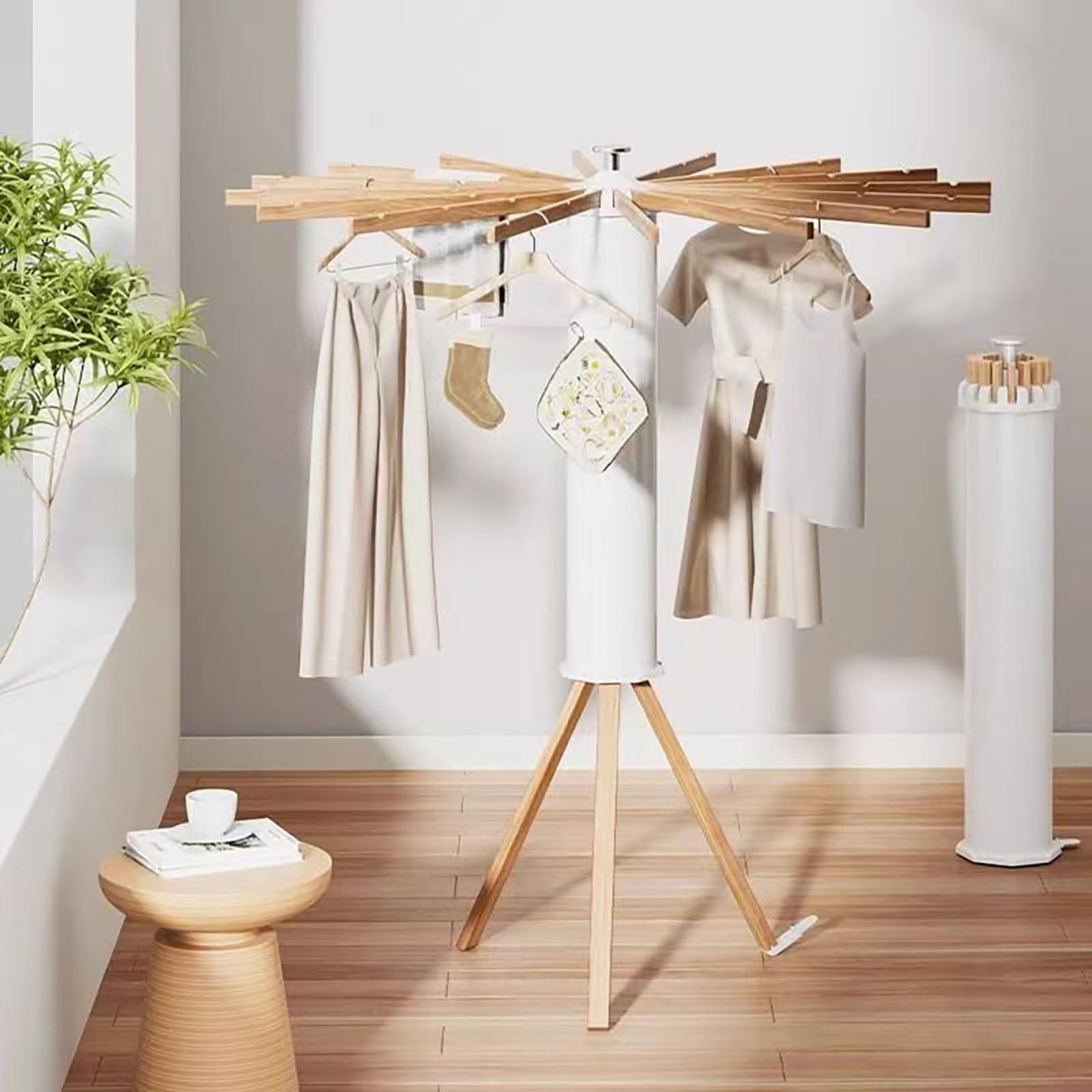 

Сушка для одежды Сушка для одежды Нержавеющая сталь Скандинавский Легкая Стойка для белья Складная, Компактная, Стойка в форме зонта, Стильная, Для помещений, Балкон, Стойка, Вешалка, белый