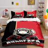 Hockey Eagle Cartoon Design Bedding Set Print Bedding Set Duvet Cover Pillowcases (1* Duvet Cover 2* Pillowcases Do Not Include Comforter)