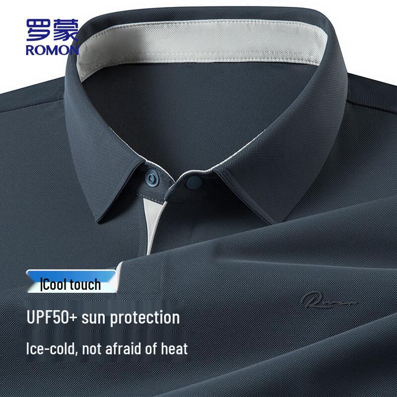 

ROMON Men s Ice Silk Sun Protection Polo Shirt 3XL