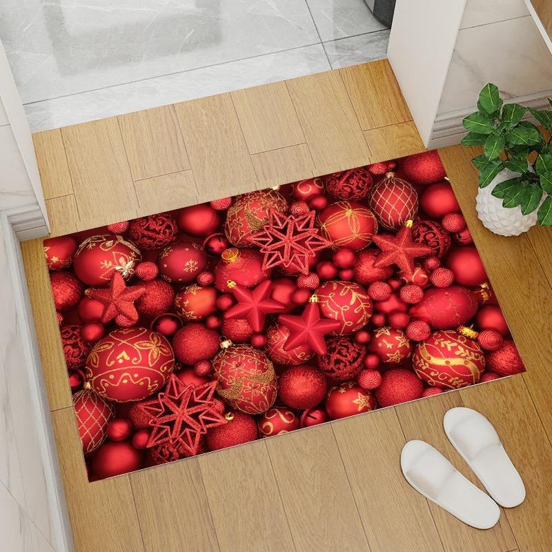 Christmas Snowman Patterned Door Mat Artistic Festive Print Mat Non Slip Floor Mat For Entryway Doorstep Home Decor