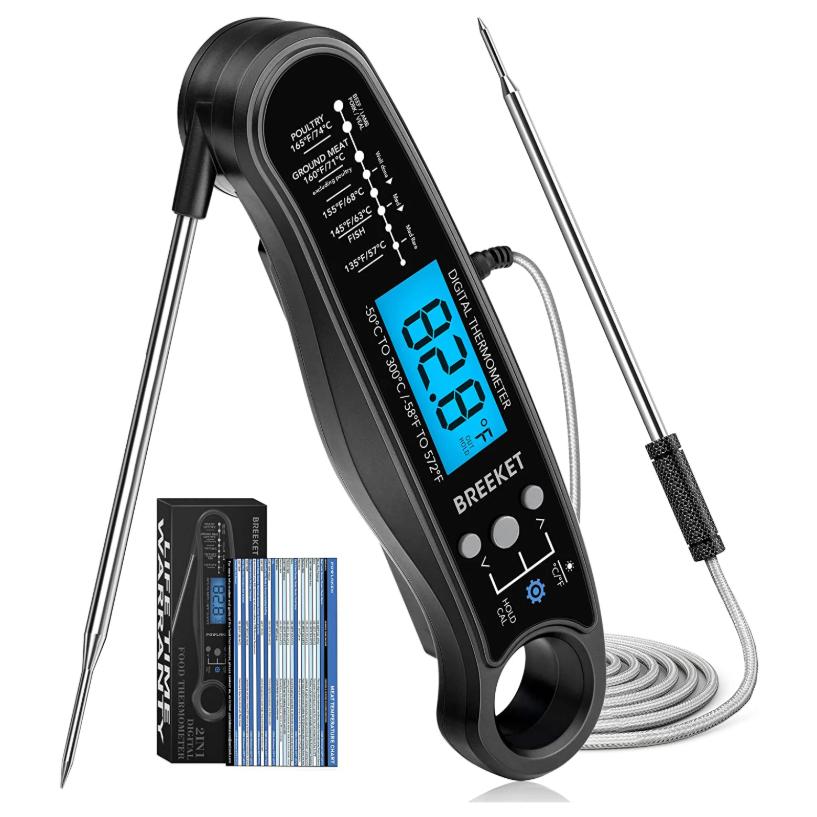 

Digital Kitchen Food Thermometer for Meat Thermometer with 2 Probes for BBQ Cooking Fast & Precise Thermometer Tools Backlight чёрный