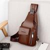 Men's Chest Bag USB One-shoulder Messenger Chest Bag Casual Fashion Bag Diagonal Backpack
