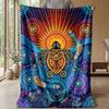 Oceanic Dreamscape Theme Blanket Lightweight Warm Flannel Blanket Decorative Throw Blanket for Home Decoration