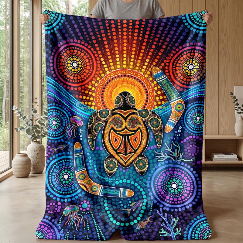 Oceanic Dreamscape Theme Blanket Lightweight Warm Flannel Blanket Decorative Throw Blanket for Home Decoration