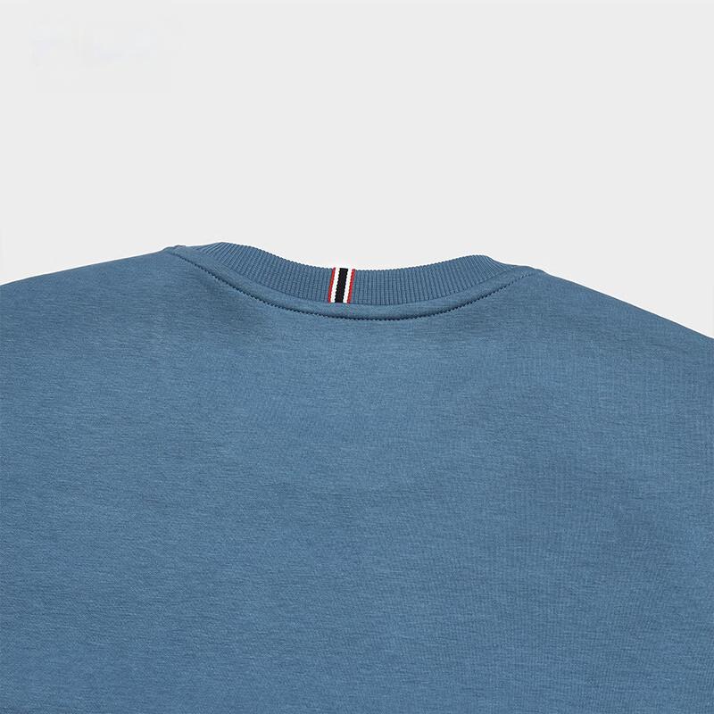 FILA Logo Print Casual Knit Pullover Sweatshirt Men sweatshirt Planet-Blue F11M341213F-BU