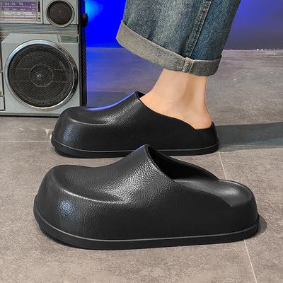 Moda Erkek Yaz Dış Mekan Kaymaz Su Geçirmez Siyah Aşçı İş Ayakkabısı Slip-On Sürüş Tembel İnsanlar Sandalet Kılıfı Terlikler Zapatillas Erkek