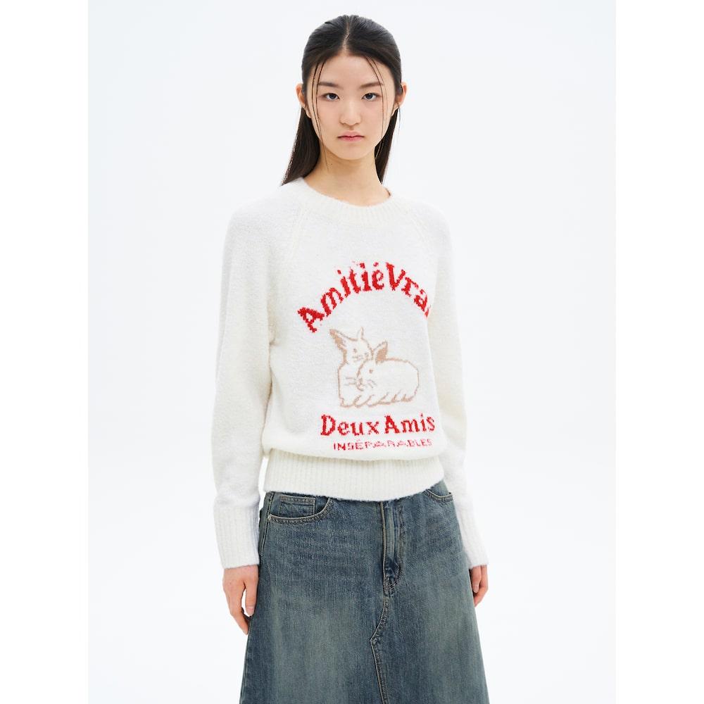 8Seconds Animal Jacquard Knit Ivory Ivory/S