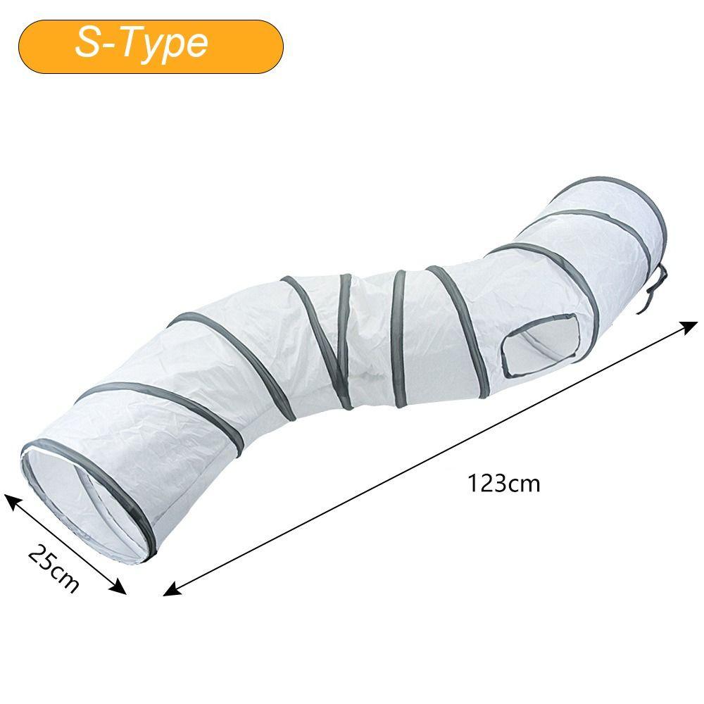 Portable Polyester+Steel Wire Cat Tunnel Tube Foldable Breathable Cat Maze Tunnel Training Interactive Pet Fun Play Toy Rabbit