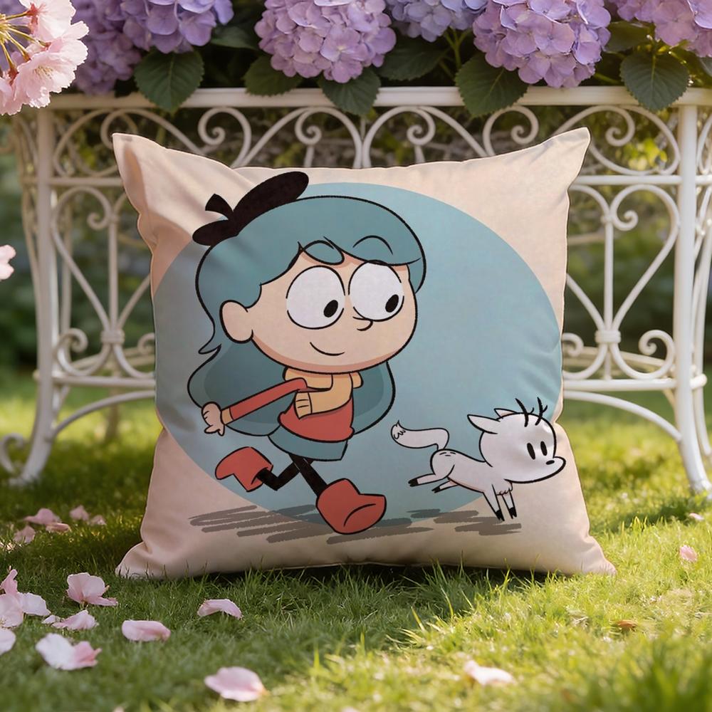Cartoon H-Hilda Cushion Cover Home & Car Dual-Scene Pillow Cover: Reversible for Premium Comfort