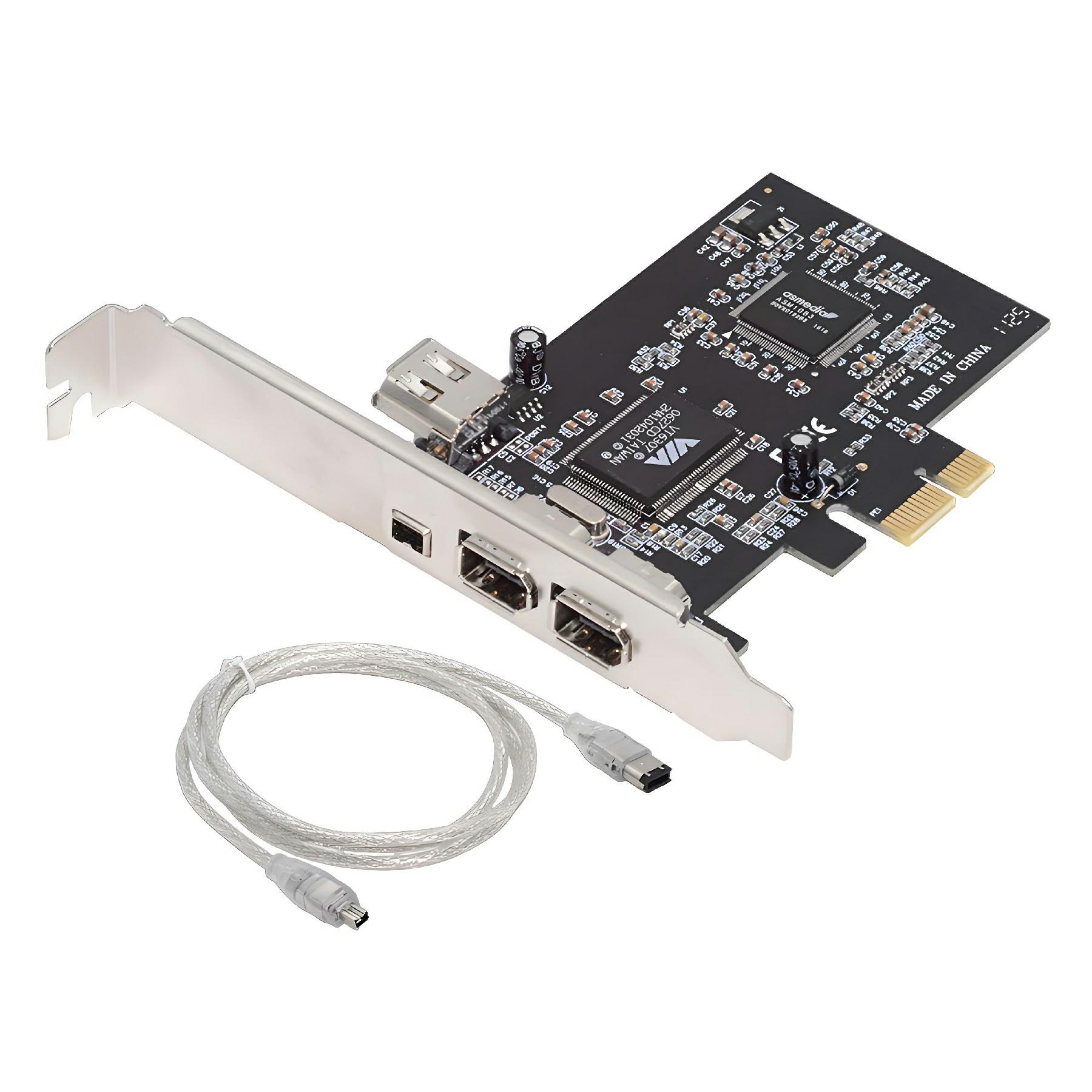 

EP-053 Карта IEEE 1394 на PCI-E 3x6-контактний 1x4-контактний Адаптер Firewire 400 з Кабелем + Низькопрофільна Планка A