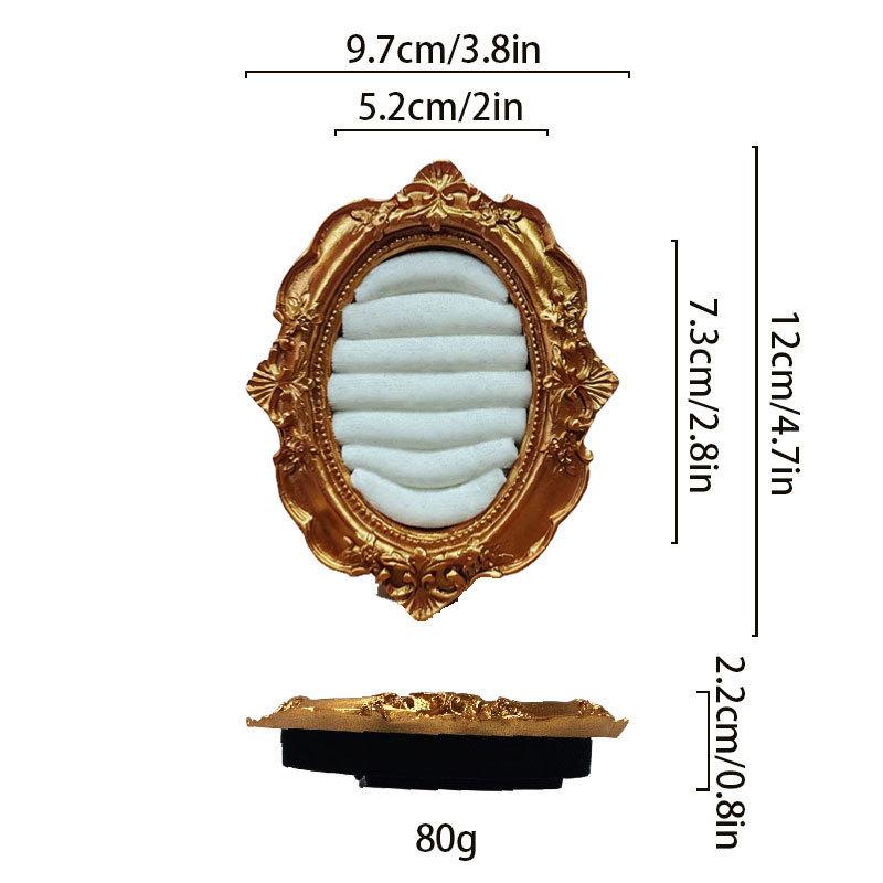 Vintage Ornate Frame Ring Holder Velvet Lined Jewelry Display Stand for Rings Earrings Picture frame shape jewelry organizer