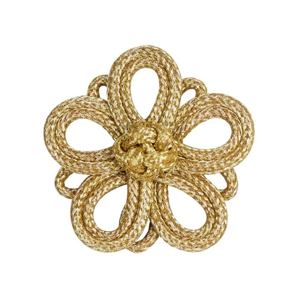 Golden Chinese Frog Buttons Flower Fastener Tang Suit Buttons  Handcraft Accessories