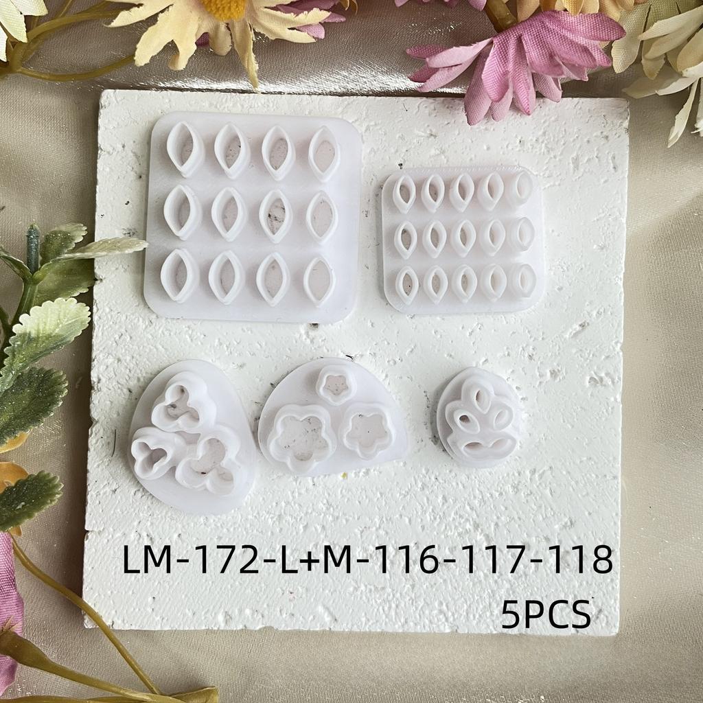 5-Piece Mini Floral Clay Cutter Set, Spring Leaf & Flower Earring Molds for DIY Polymer Clay Jewelry & Fresh Craft Projects