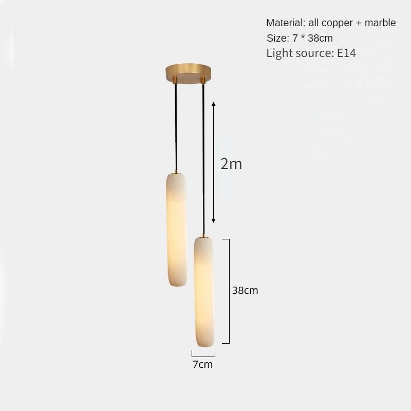 Modern light luxury all copper natural marble pendant light home decoration bedroom bedside study dining room pendant light E14
