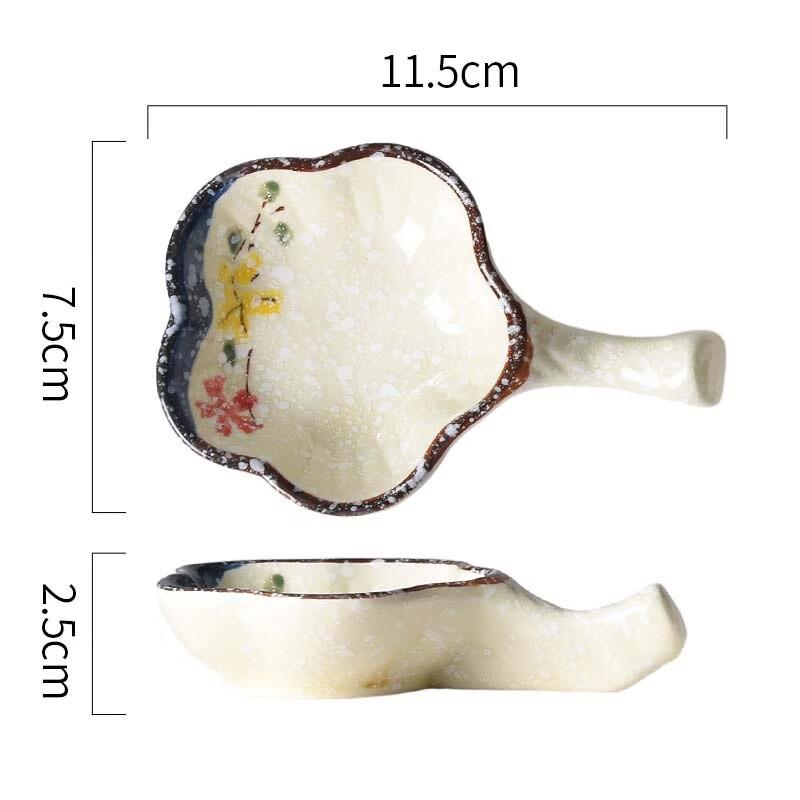 ZISIZ Hand-painted Ceramic Plum Blossom Dipping Dish Set