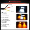 Three in One Pair 6 inch 48W 4800lm White Amber Fog Warning Flash Strobe Led Work Light for Car Truck Motorcycle 12V 24V