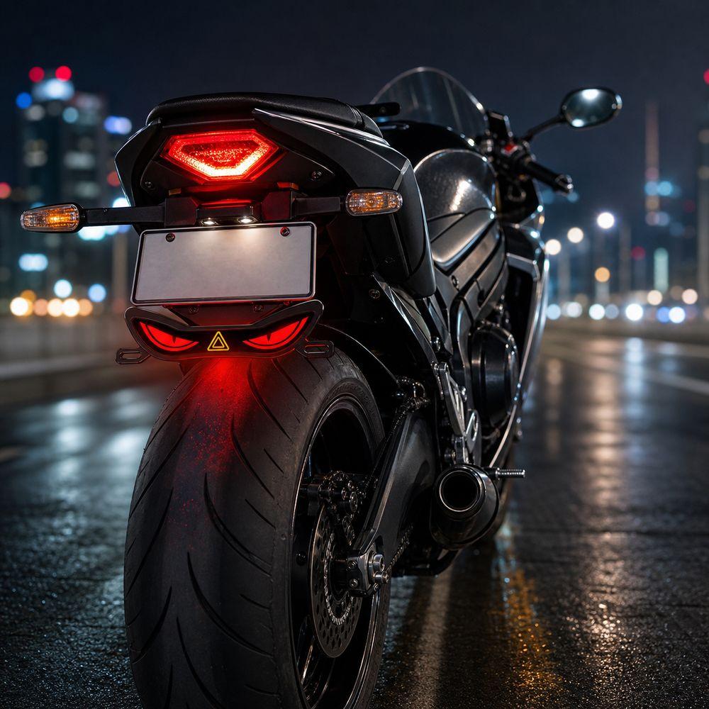 Strobe Mode Motorcycle License Plate Light Rear Warning Lamp E-Bike Accessories