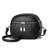 2026 New Summer Small Single Shoulder Messenger Bag Women's Three-Layer Round Luxury Simple Messenger Bag Cowhide Zero Wallet