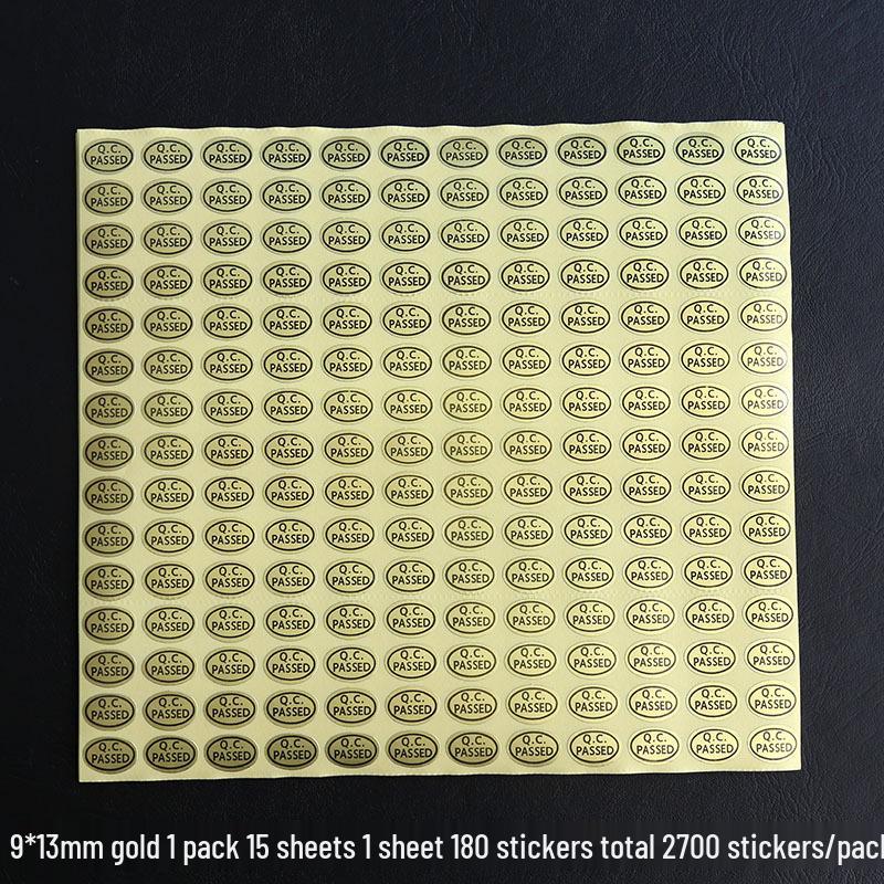 Štítek kontroly s lepicí vrstvou - Samolepka zajištění kvality - QC PASSED