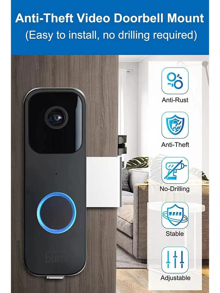 No-Punch Anti-Theft Metal Doorbell Mounting Bracket