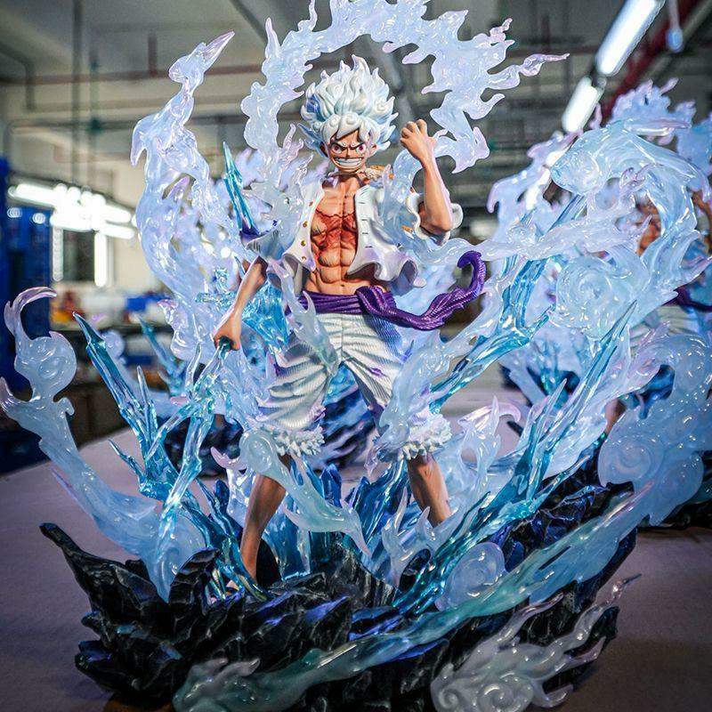 Animation ONE PIECE JT Explosive Nika Luffy Figure, Sun God Thunder Form Statue Model Ornament Gift