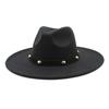Retro Woolen Belt Big-Brimmed Jazz Hat, Outdoor Travel And Leisure Versatile Women'S Big-Brimmed Jazz Hat