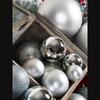 Silver Glitter Christmas Hanging Ornaments: Shiny Plastic Balls 6-30CM for Festive Decorations