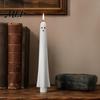 Décorations d'Halloween à piles Fantôme Bougies Coniques Sans Flamme, Lumière de Bougie Vacillante avec Veilleuses de Forme Unique Télécommande, Cire Véritable 3D