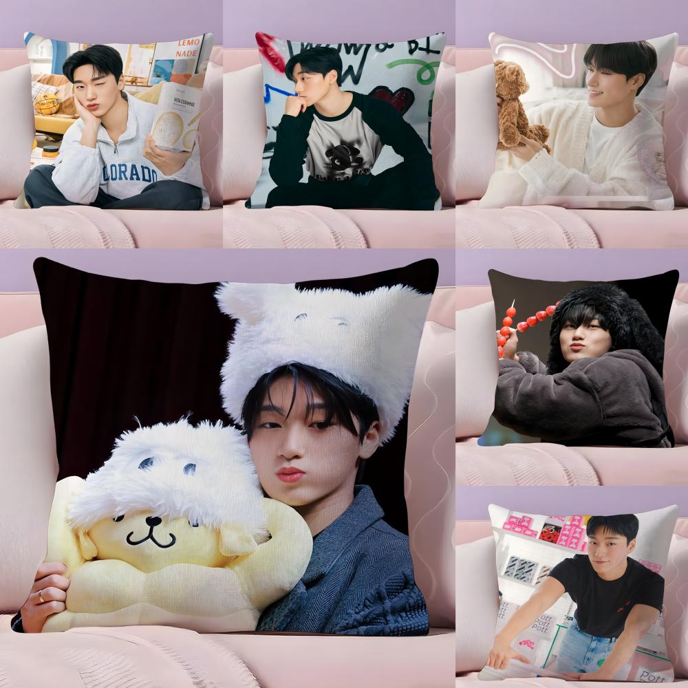 Kpop AAteez CChoi San Cushion Cover Plush Fabric Soft DoubleSided Printed Sofa Warm Winter Home Gift Pillow Cover