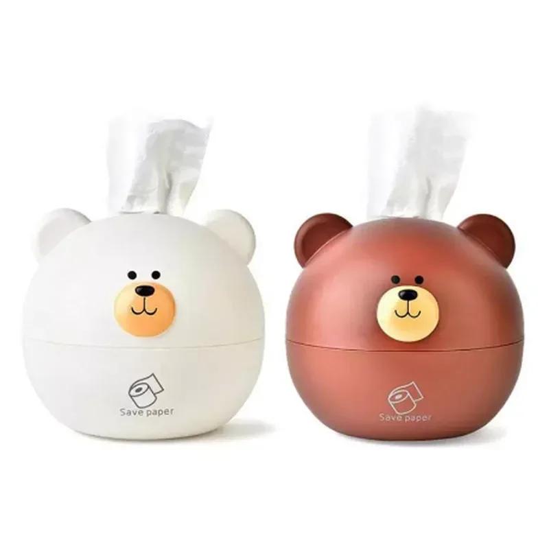 PP Cute Pig Tissue Box Nordic Style Roll Paper Round Container Napkin Holder Household Storage